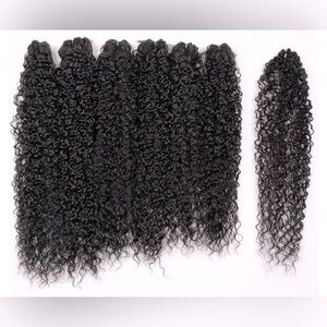 Natural Black Synthetic Hair Weave Kinky Culrly Fiber Hair Externsions